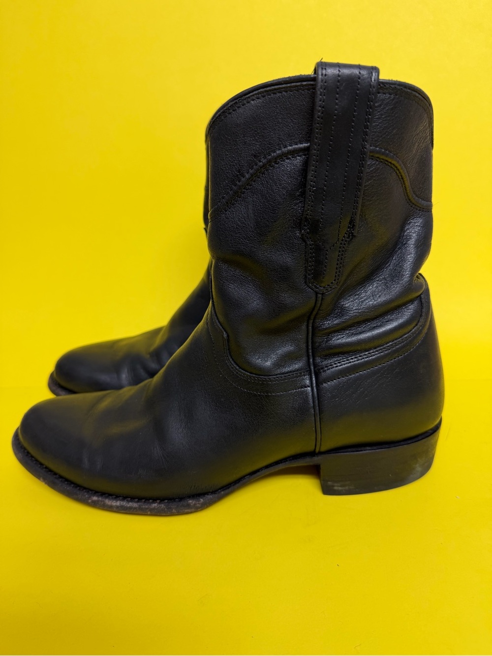 Tecovas The Dean Midnight Cowhide Western Boots Size 10.5 EE Barely Worn